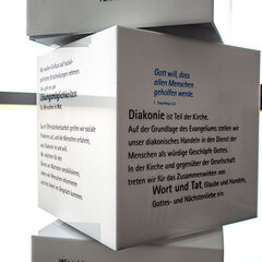Würfel mit Grundsätzen der Diakonie